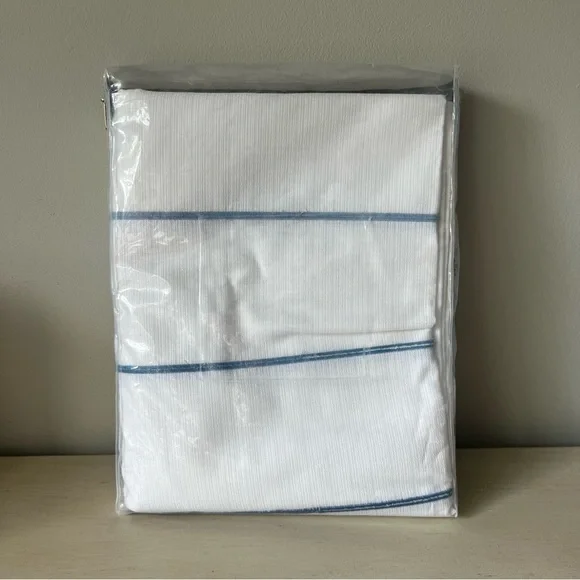 New Hotel Collection Borderline Shower Curtain
Blue Striped Embroidered - Picture 2 of 5